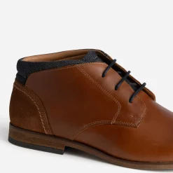 Boots en cuir cognac