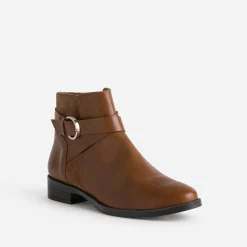 Boots ERAM FLEX cognac cuir bi-matière