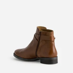 Boots ERAM FLEX cognac cuir bi-matière