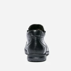 Boots FLUCHOS noir en cuir fourré avec zips