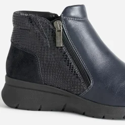 Boots FRANCE ARNO marine en cuir