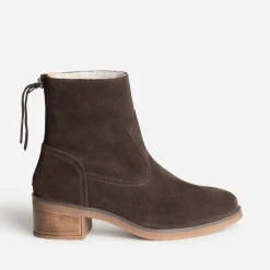 Boots marron cuir velours fourré