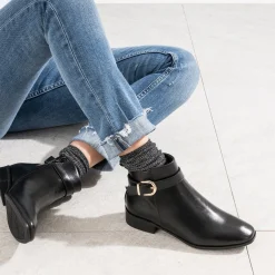 Boots noir avec bride cheville