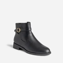 Boots noir éco-conçu avec bride cheville