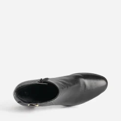 Boots noir éco-conçu en cuir avec bride