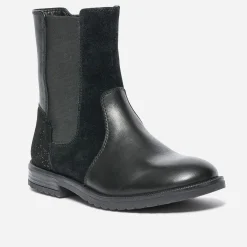 Boots noir en cuir et cuir velours