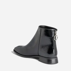 Boots noir glacé avec zip arrière