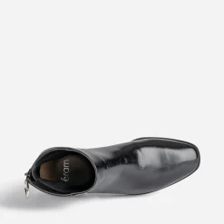 Boots noir glacé avec zip arrière