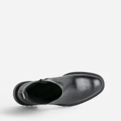 Boots TEXTO noir en cuir semelle crantée