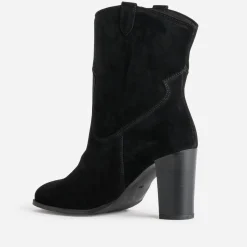 Boots western à talon noir cuir velours