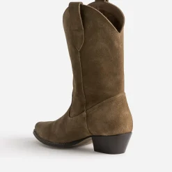 Boots western TEXTO camel cuir velours