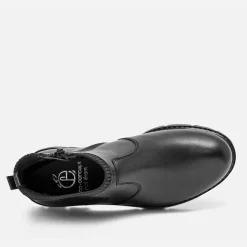 Boots-chaussette noir éco-conçu en cuir