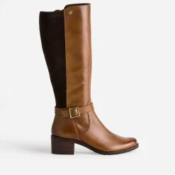 Botte CAPRICE camel cuir bi matière
