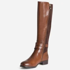 Botte CAPRICE cognac bi-matière double bride