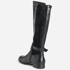 Botte CAPRICE noire bi-matière double bride