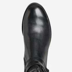 Botte CAPRICE noire bi-matière double bride