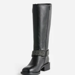 Botte de motard TEXTO noire bride à strass