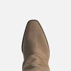 Botte fourreau TEXTO taupe cuir velours