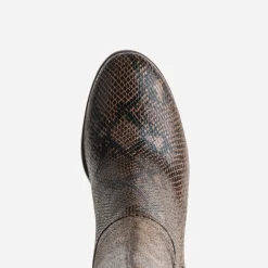 Botte marron effet python