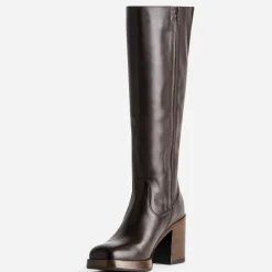 Botte marron en cuir esprit rétro