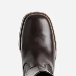 Botte marron en cuir esprit rétro
