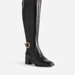 Botte marron foncé cuir avec bride