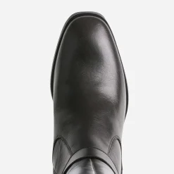 Botte marron foncé cuir avec bride