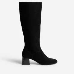 Botte noire cuir velours souple