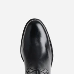 Botte noire en cuir forme cavalière