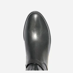 Botte plate CAPRICE noire en cuir