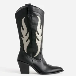 Botte santiag TEXTO noir découpes grises