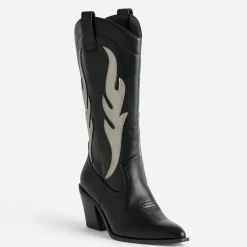 Botte santiag TEXTO noir découpes grises