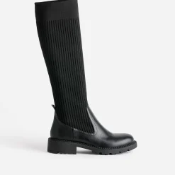 Botte-chaussette TEXTO noire bi matière