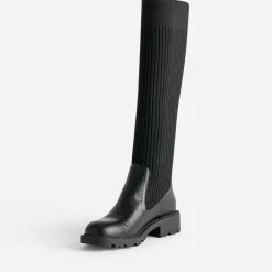 Botte-chaussette TEXTO noire bi matière