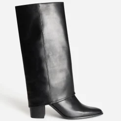 Bottes fourreau TEXTO noire cuir à talon