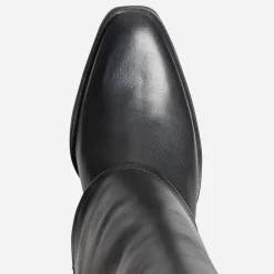 Bottes fourreau TEXTO noire cuir à talon