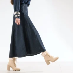 Bottine à talon TEXTO beige esprit montagne