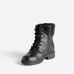 Bottine BUGGY noire cuir bord fourré