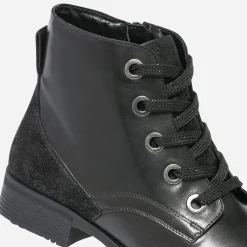 Bottine noire éco-conçue en cuir