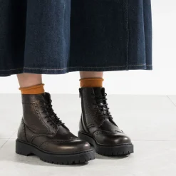 Bottine TEXTO marron métallisé cuir semelle épaisse