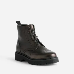 Bottine TEXTO marron métallisé cuir semelle épaisse