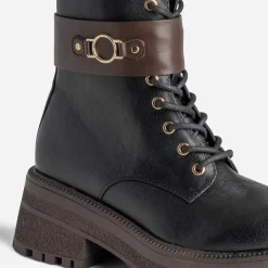Bottine TEXTO noire et marron