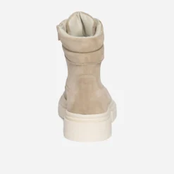 Bottine TEXTO taupe éco-conçue en cuir velours