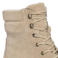 Bottine TEXTO taupe éco-conçue en cuir velours