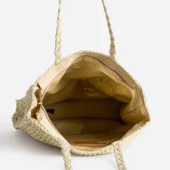 Cabas beige en paille papier