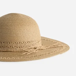 Capeline TEXTO beige foncé paille papier