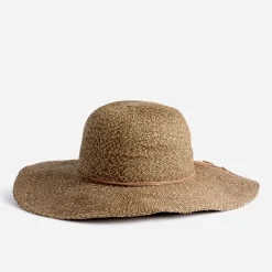 Capeline TEXTO marron et beige effet paille