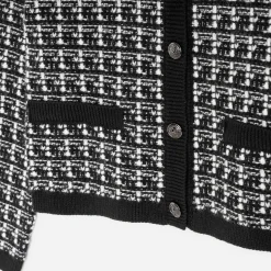 Cardigan noir tricot effet tweed
