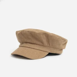 Casquette de marin beige velours côtelé