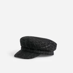 Casquette de marin TEXTO noire tweed